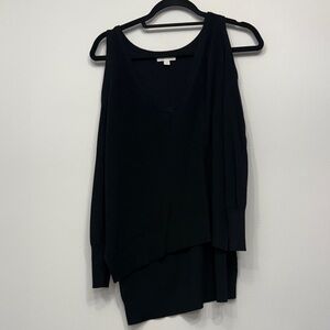 Black V-Neck shoulder holes  Sweater